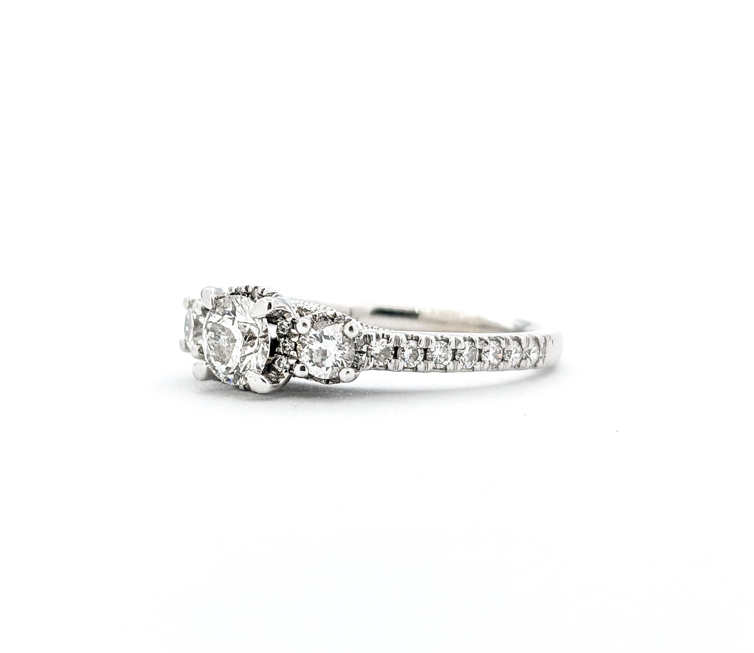 .98ctw Diamond Engagement Ring In White Gold For Sale 1