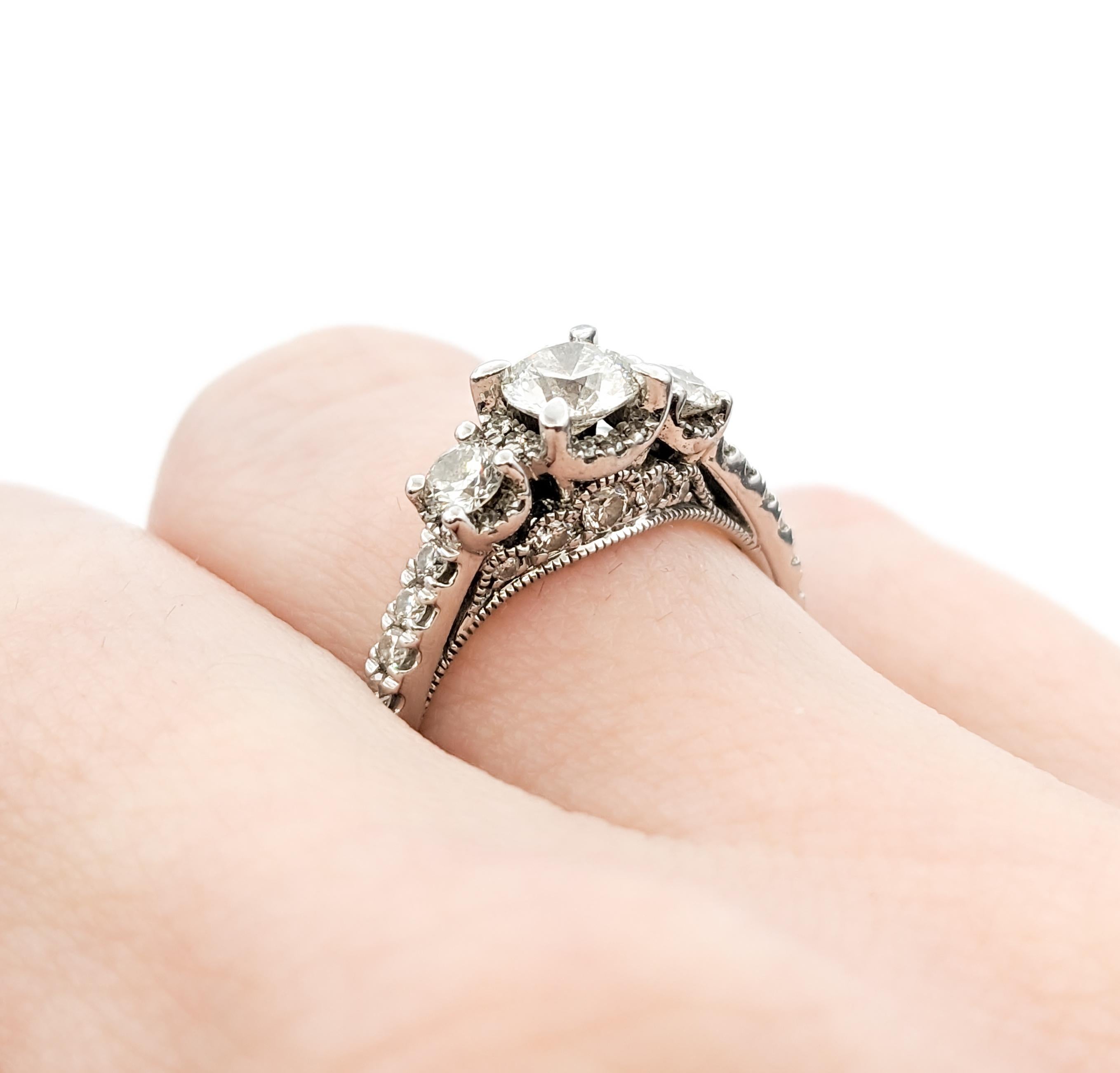 .98ctw Diamond Engagement Ring In White Gold For Sale 3
