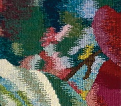 98x100 cm Hibiscus Woven Tapestry Huge Textile Art by Artist Eszter Kneisz