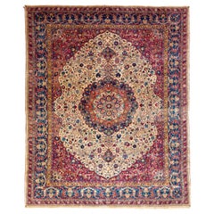 9.8x12.2 Ft Signed Petag Tabriz Carpet, circa 1920, Excellent Original Condition