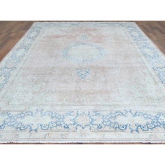 9'8"x12'7" Cork Brown Farsian Kerman Old Clean Sun Faded Wool Hand Knotted Rug