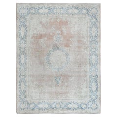 9'8"x12'7" Cork Brown Farsian Kerman Old Clean Sun Faded Wool Hand Knotted Rug