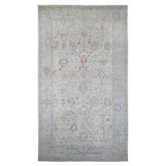9'8 "x17' Bianco Afgano Angora Oushak Vines Design Lana Annodato a Mano Tappeto Orientale