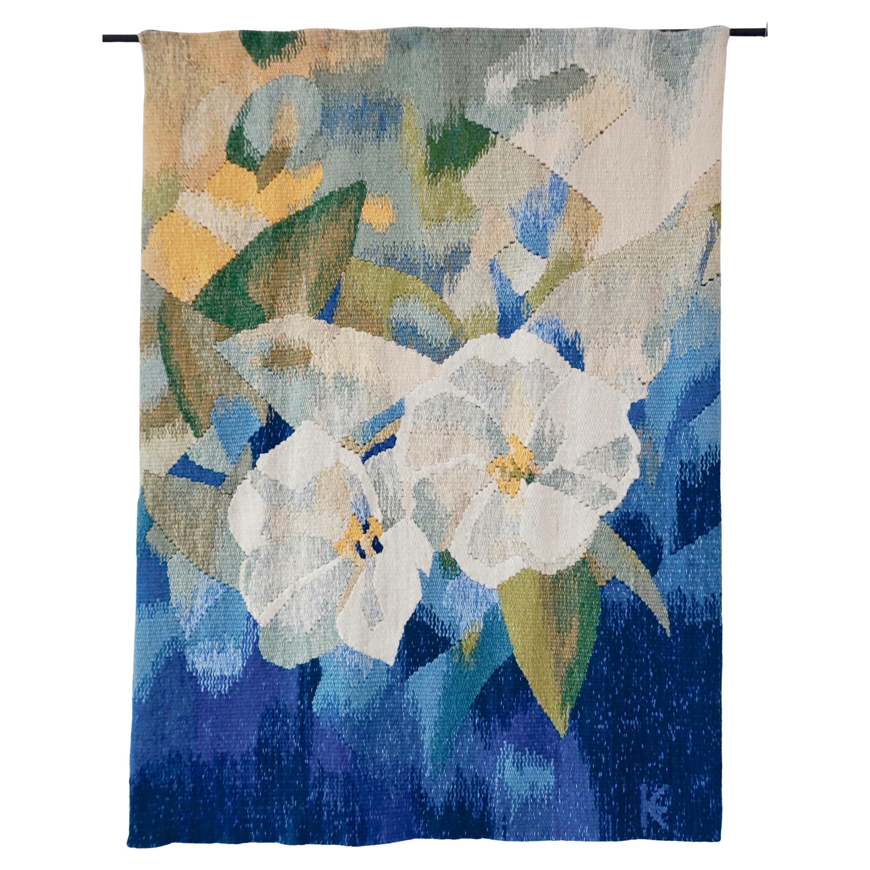 98x70 cm Jasminen gewebter Wandteppich Riesige Textilkunst der Künstlerin Eszter Kneisz