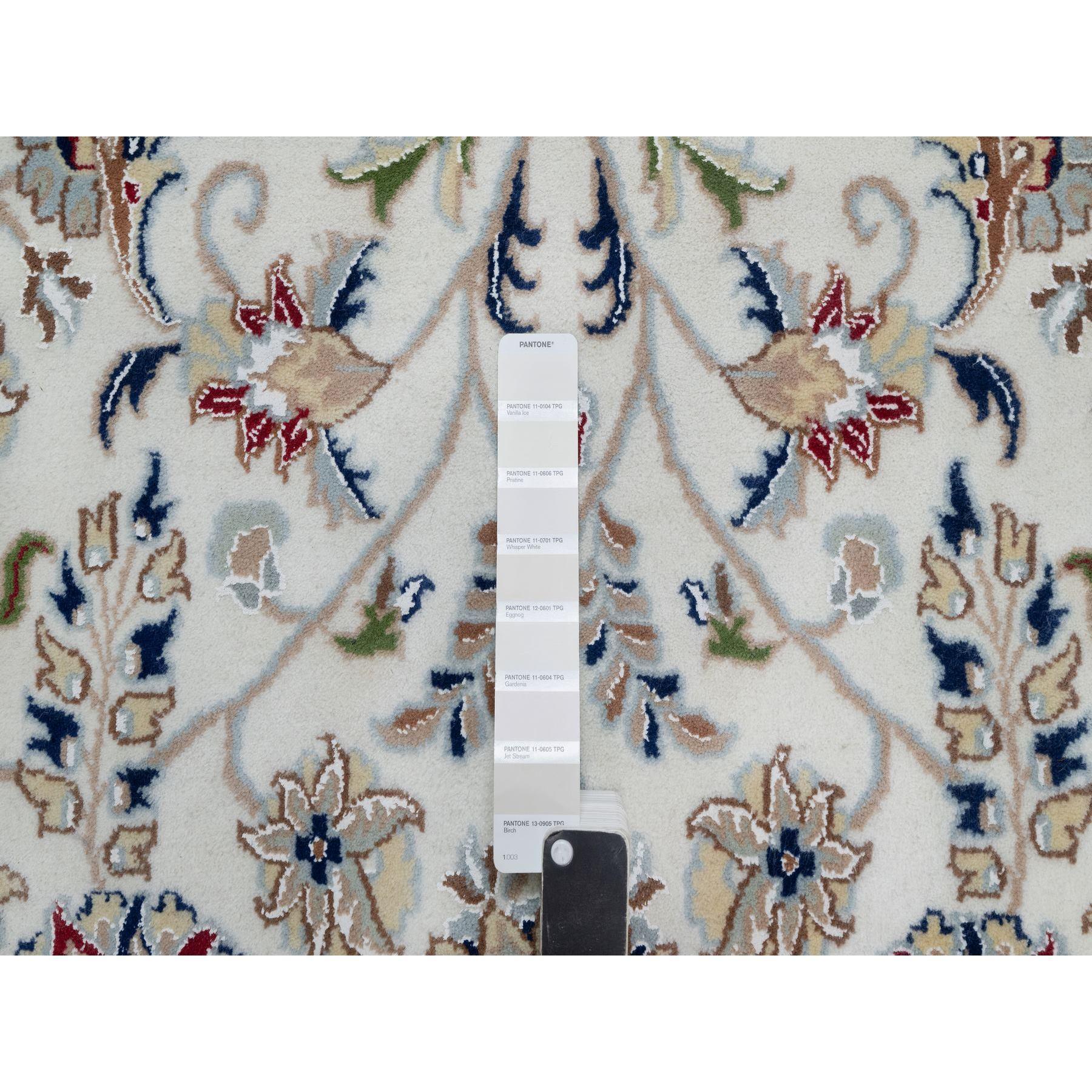 Alfombra Redonda de Lana y Seda Anudada a Mano 9'8 