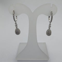 .99 Carat Diamond Nugget Drop Earrings in 18K White Gold