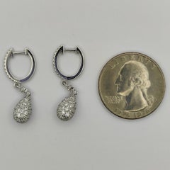 .99 Carat Diamond Nugget Drop Earrings in 18K White Gold