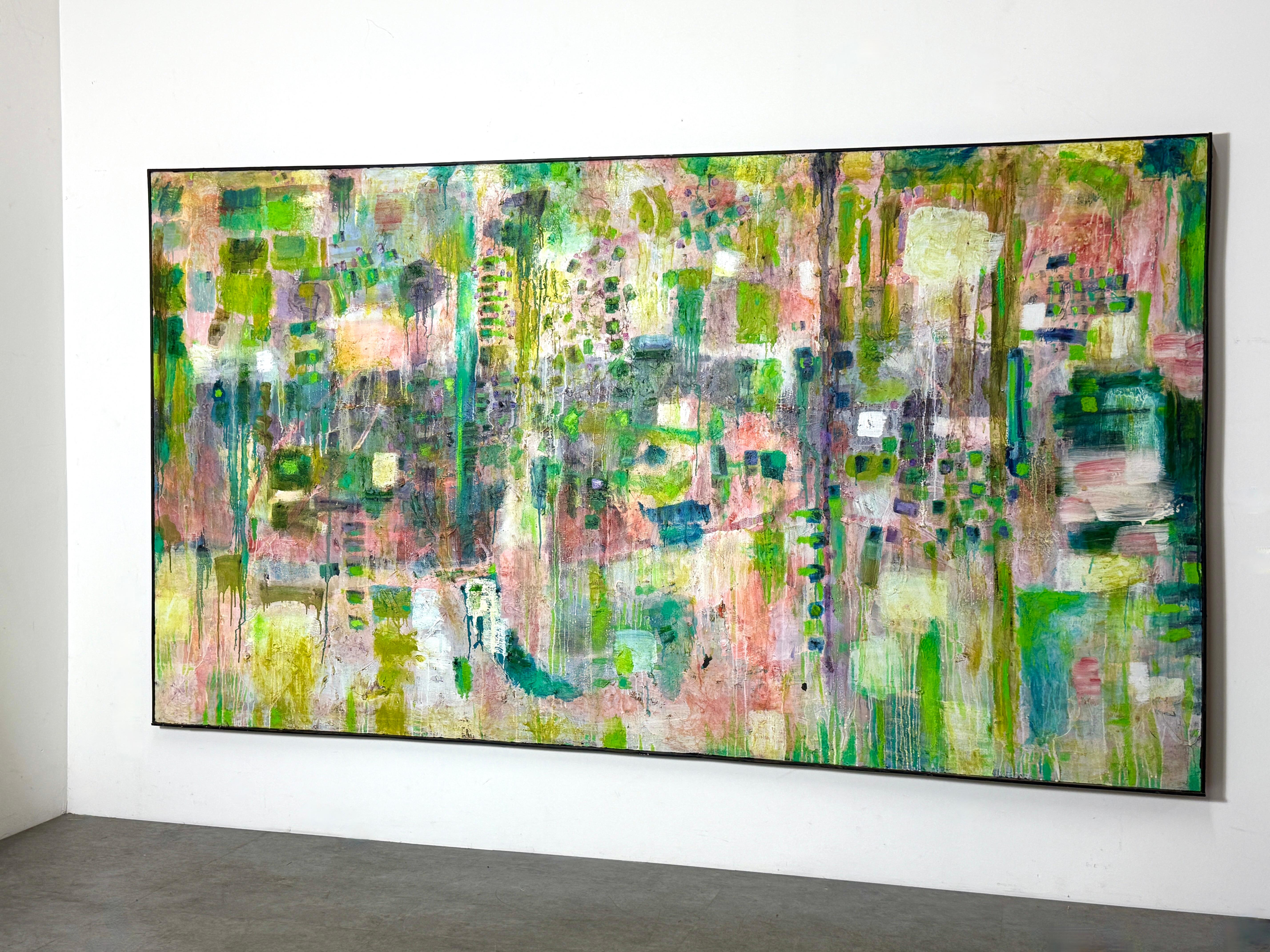 99 x 56 Monumentales Abstraktes Originalgemälde Acryl auf Leinwand von Nathan Caplan (Moderne) im Angebot