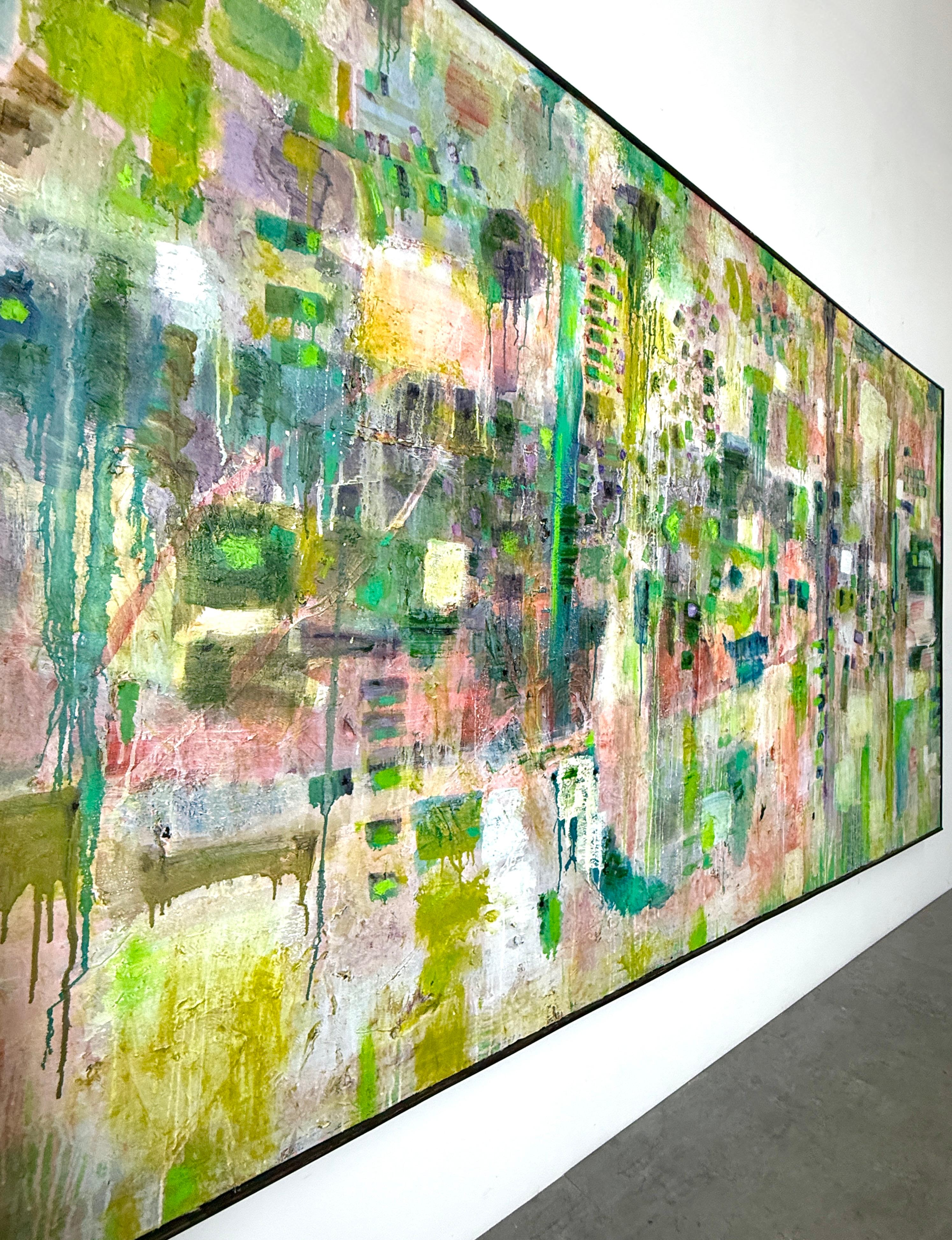 99 x 56 Monumentales Abstraktes Originalgemälde Acryl auf Leinwand von Nathan Caplan (amerikanisch) im Angebot