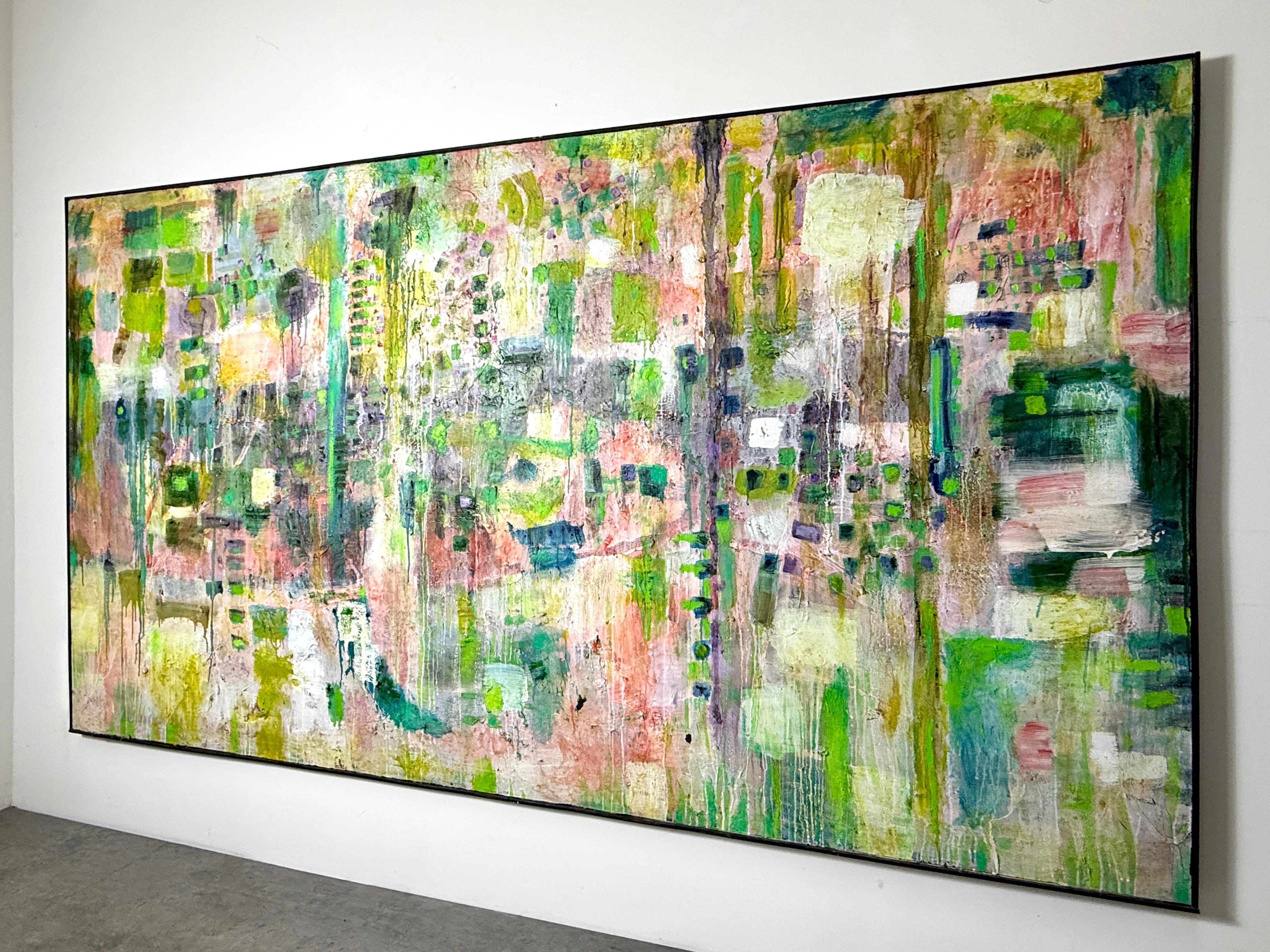 99 x 56 Monumentales Abstraktes Originalgemälde Acryl auf Leinwand von Nathan Caplan (Gemalt) im Angebot