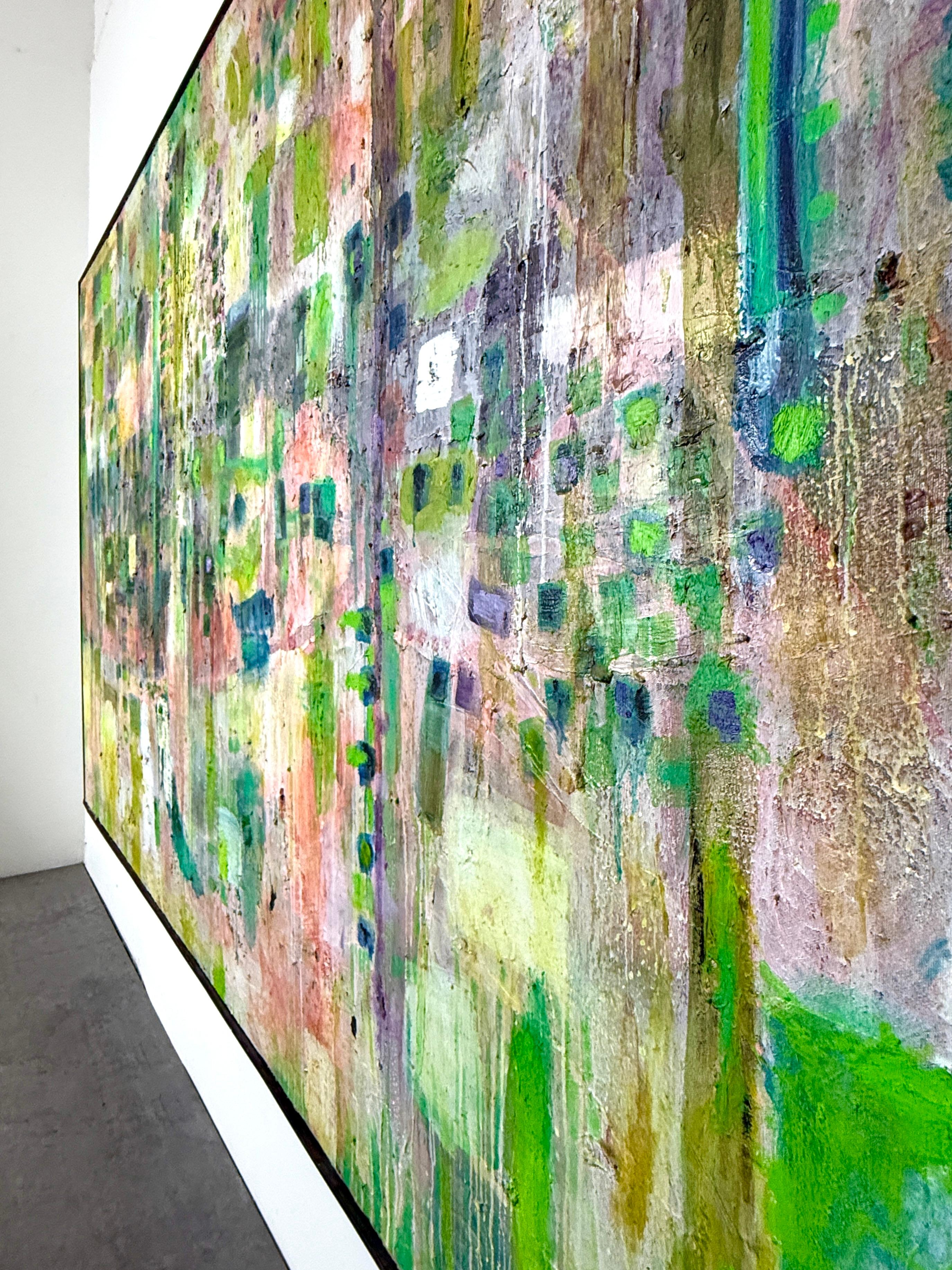 99 x 56 Monumentales Abstraktes Originalgemälde Acryl auf Leinwand von Nathan Caplan (20. Jahrhundert) im Angebot