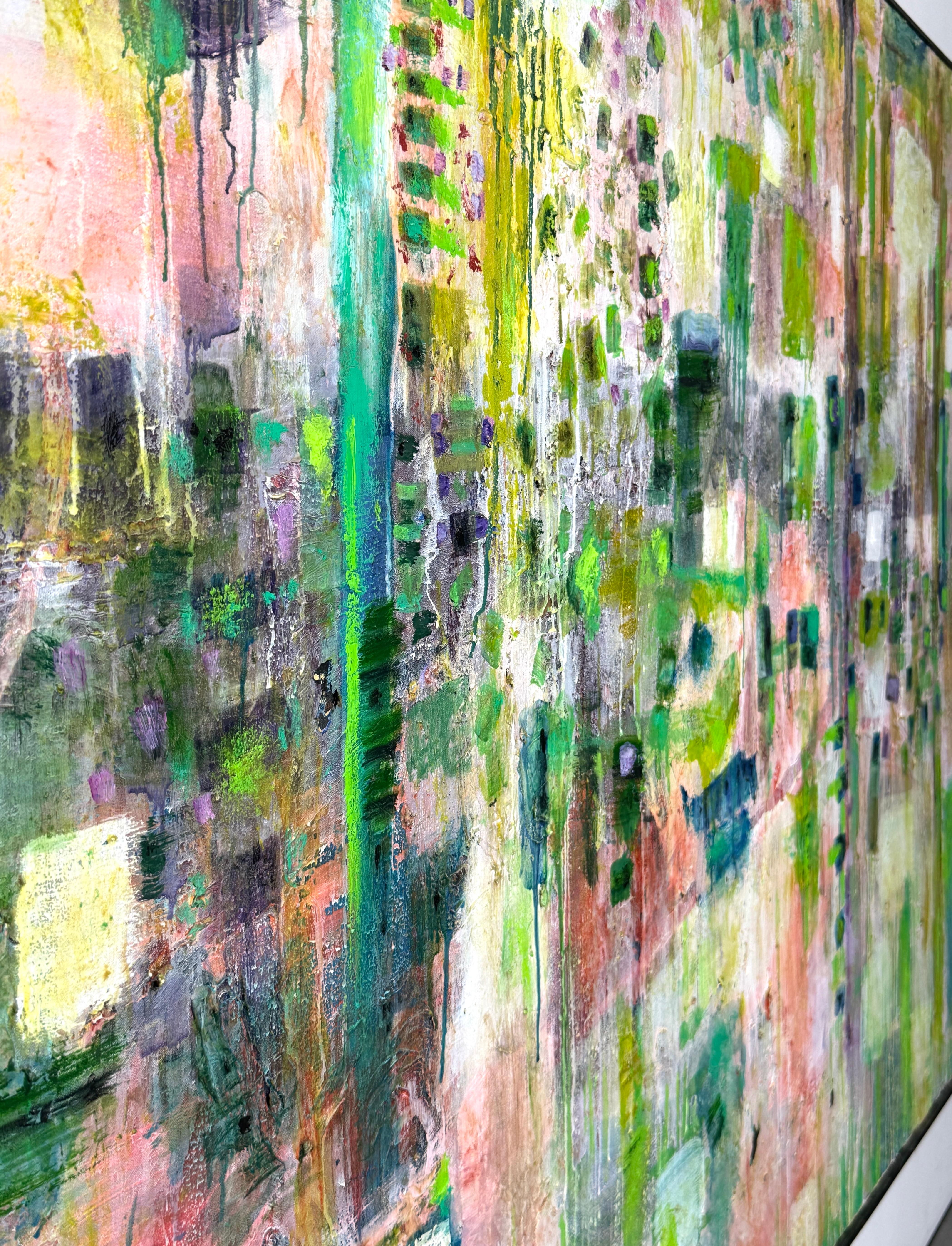 99 x 56 Monumentales Abstraktes Originalgemälde Acryl auf Leinwand von Nathan Caplan im Angebot 1