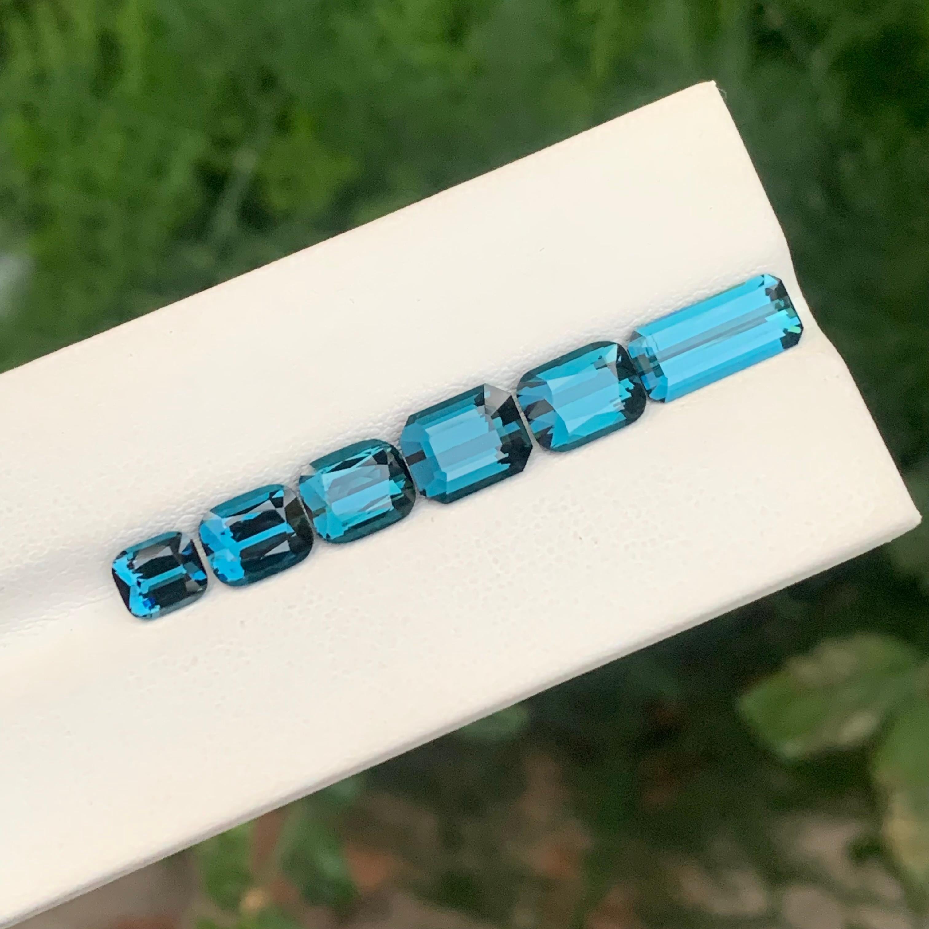 Arts and Crafts 9.90 Carat Natural Loose Indicolite Tourmalines Lot Gemstones For Sale