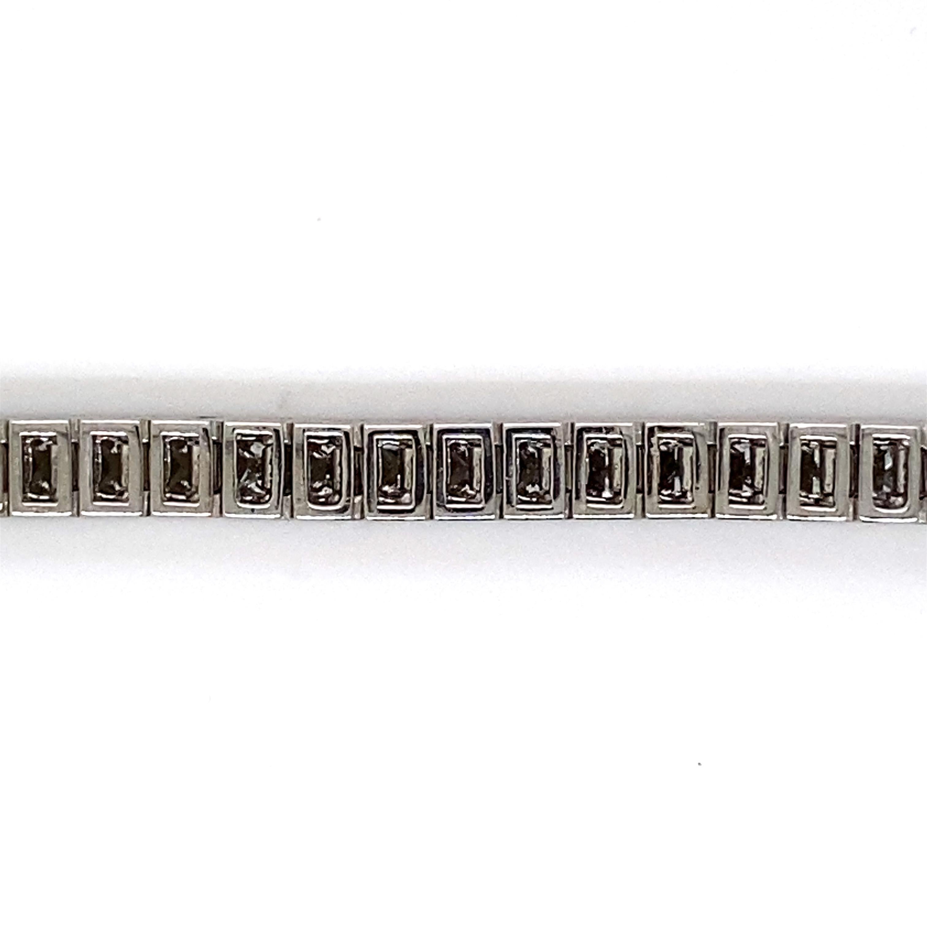 Contemporary 9.90 Carat Princess Cut Diamond Tennis Bracelet Channel Set Platinum