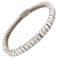 9.90 Carat Princess Cut Diamond Tennis Bracelet Channel Set Platinum