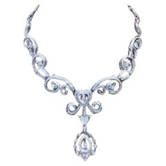 9.90 Carats Natural Diamonds 18K Gold Necklace