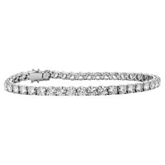 Bracelet tennis certifié HRD de 10,07 carats avec 43 diamants blancs ronds de 0,23 carat 