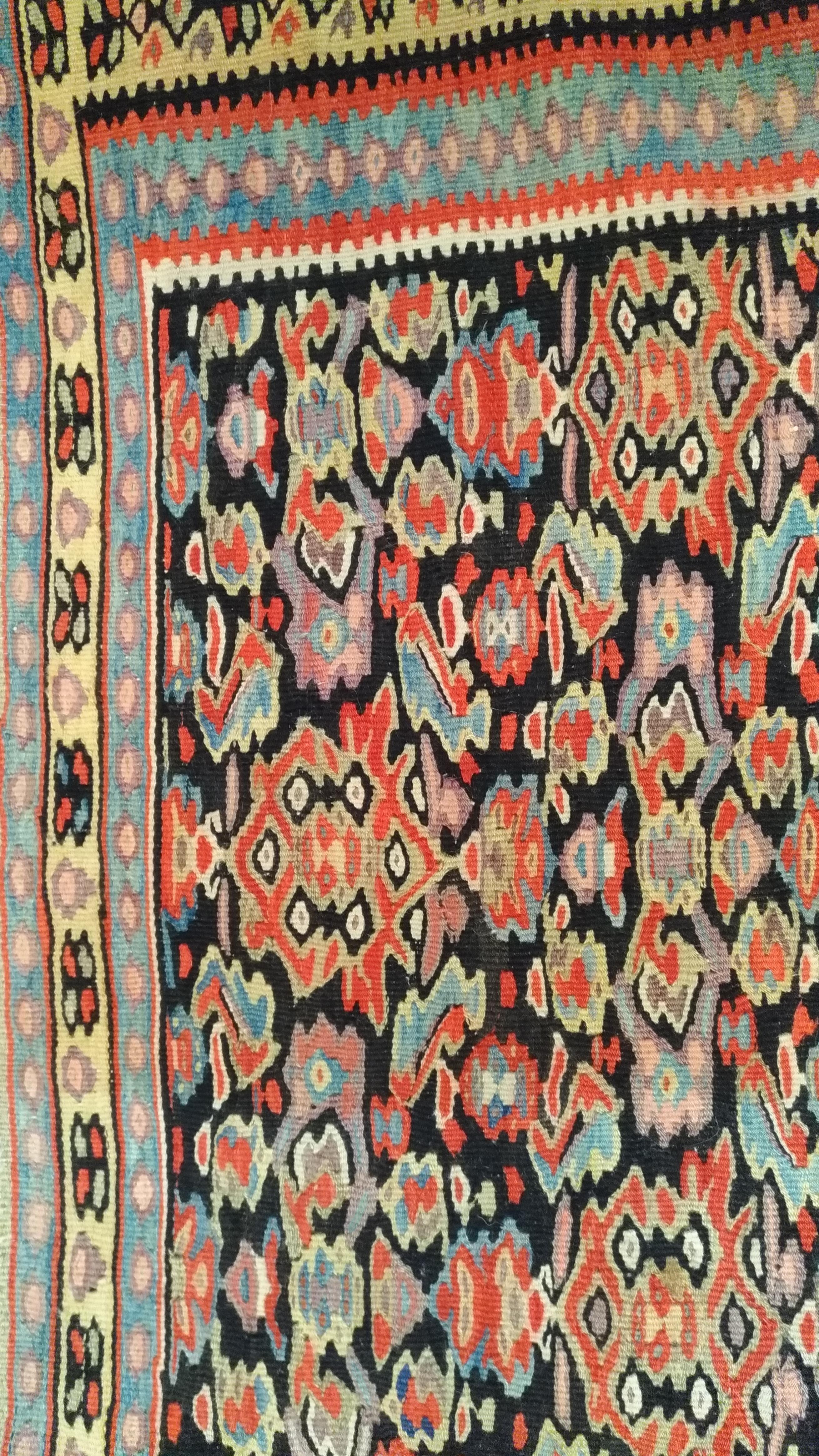 Mid-19th Century 990 - Kilim Senneh, 19th Century For Sale