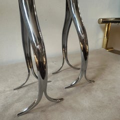 Dispenser per sale e pepe italiano postmoderno degli anni '90 placcato in argento di Mesa