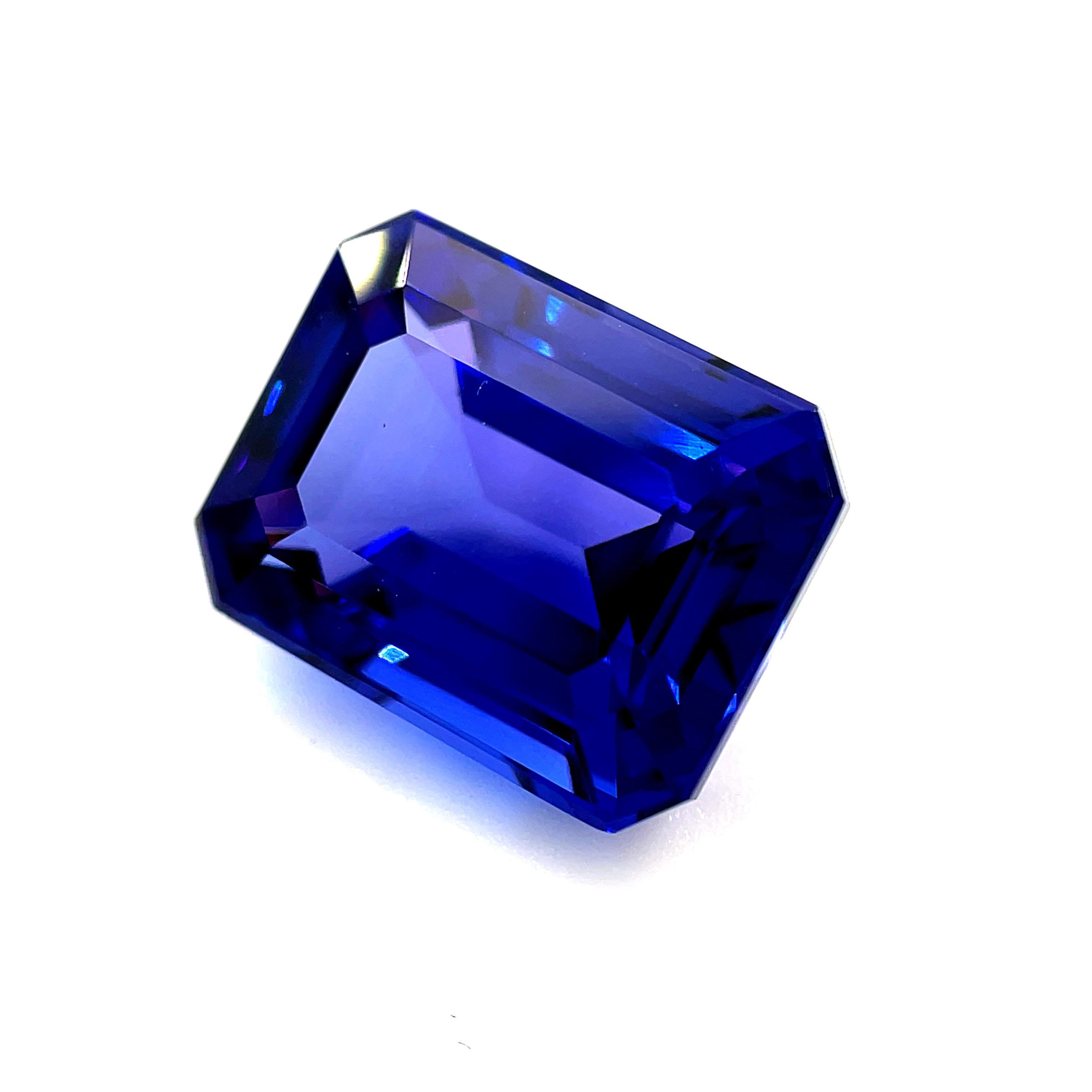 Artisan 9.91 Carat Tanzanite Emerald Cut, Loose Gemstone For Sale