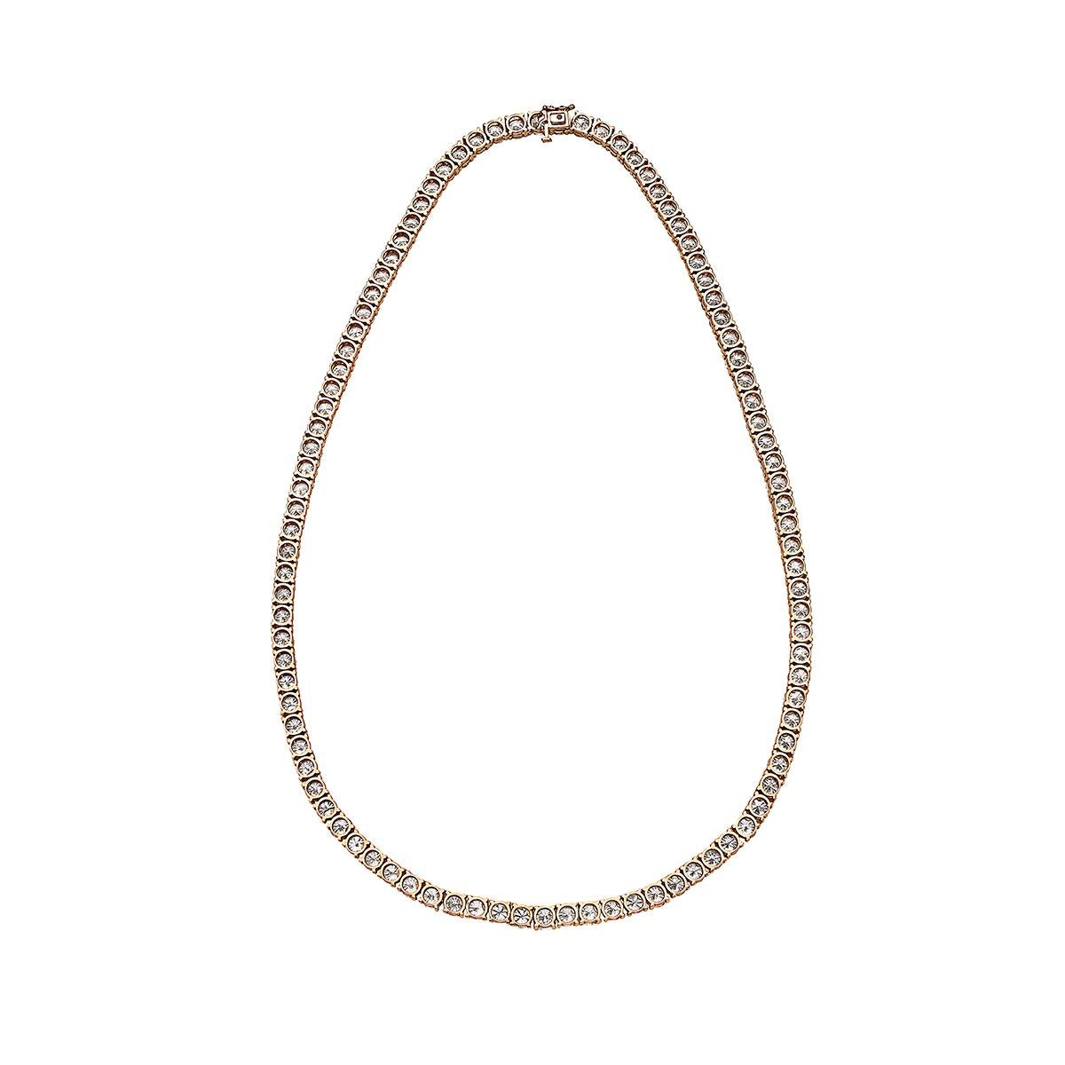 rose gold tennis necklace