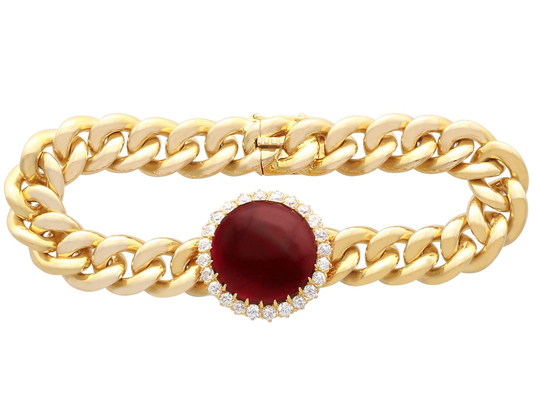 garnet gold bracelet
