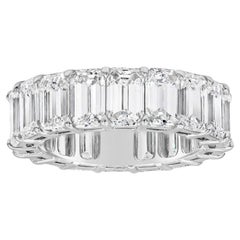 9.94 Carat Emerald Band 18K Gold Radiant Elegance Heirloom Eternity Diamond ring
