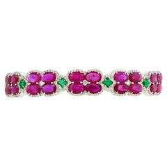 9.94 cts of Ruby and 0.53 cts of Emerald Cuff Bracelet