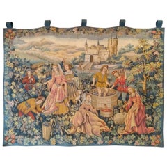 994 - Magnificent Jaquar Tapestry Vintage Aubusson Style Medieval Design