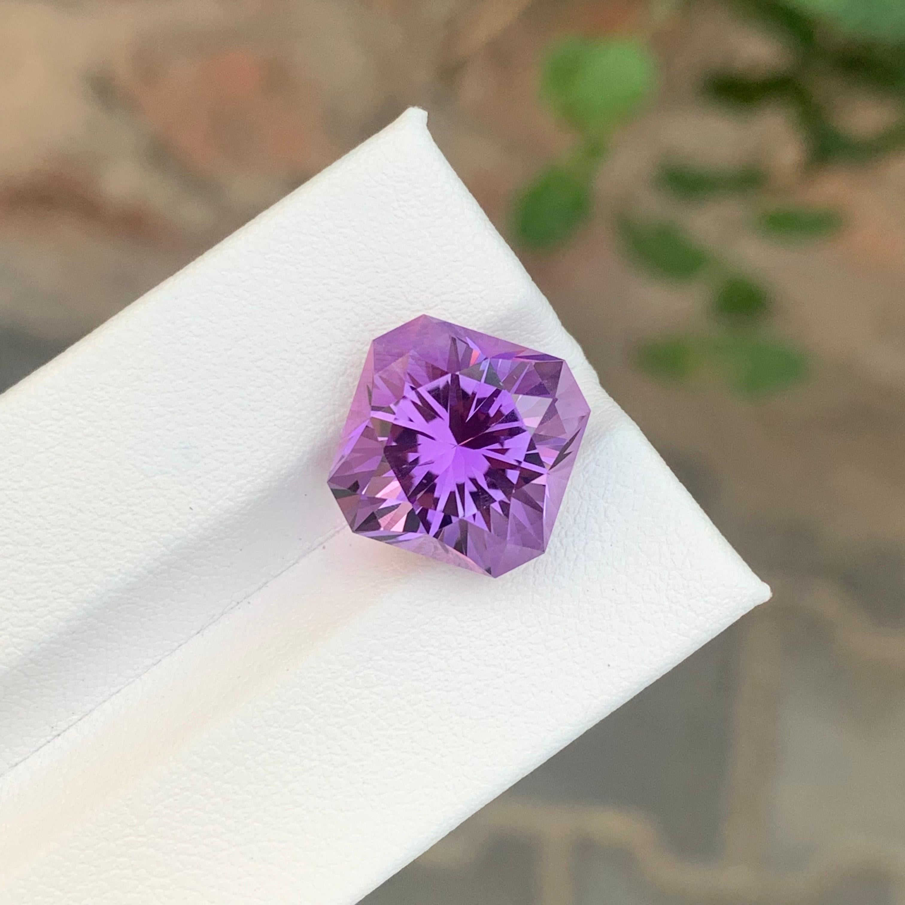 9.95 Carat Natural Loose Amethyst Square Shape Gemstone For Sale 6