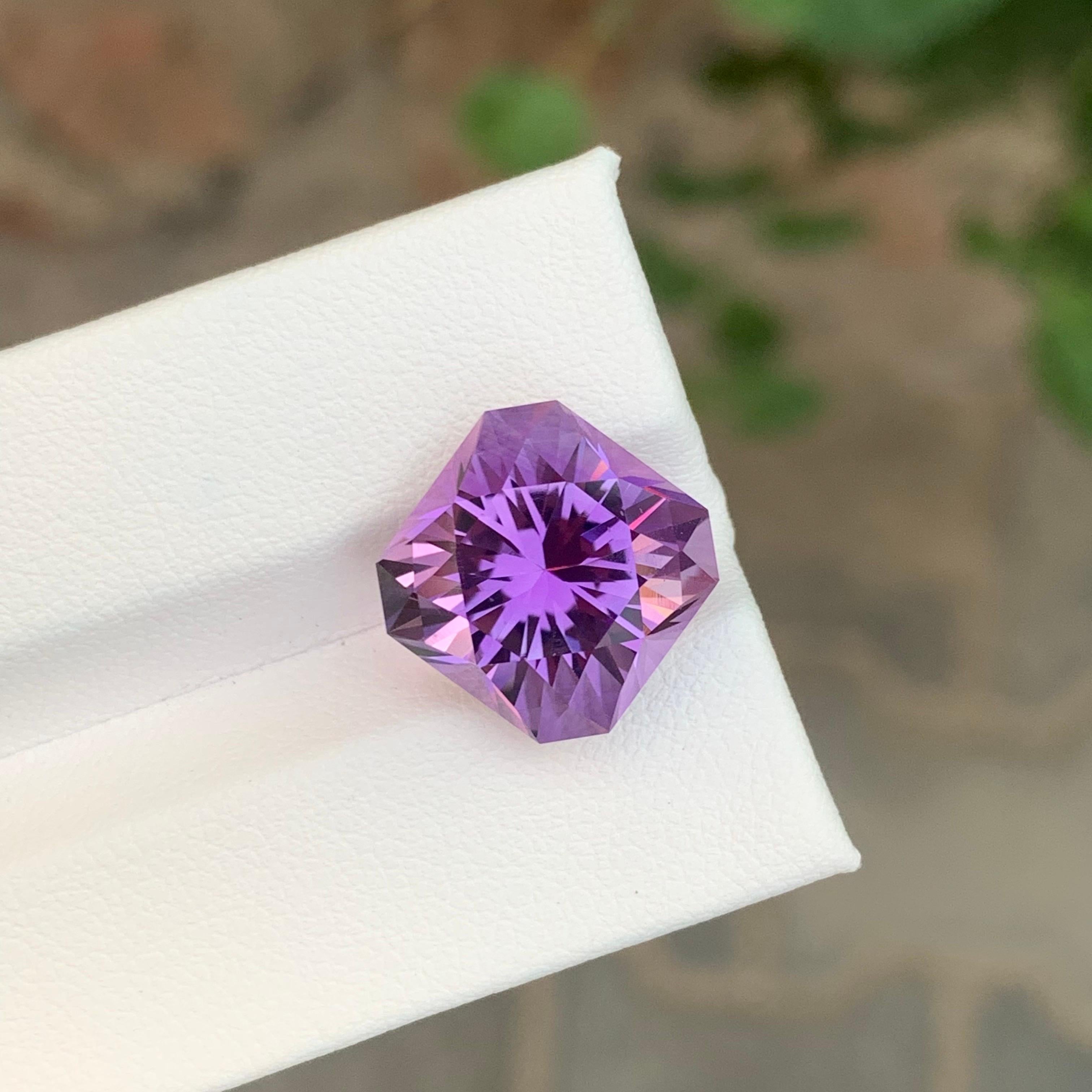 9.95 Carat Natural Loose Amethyst Square Shape Gemstone For Sale 2