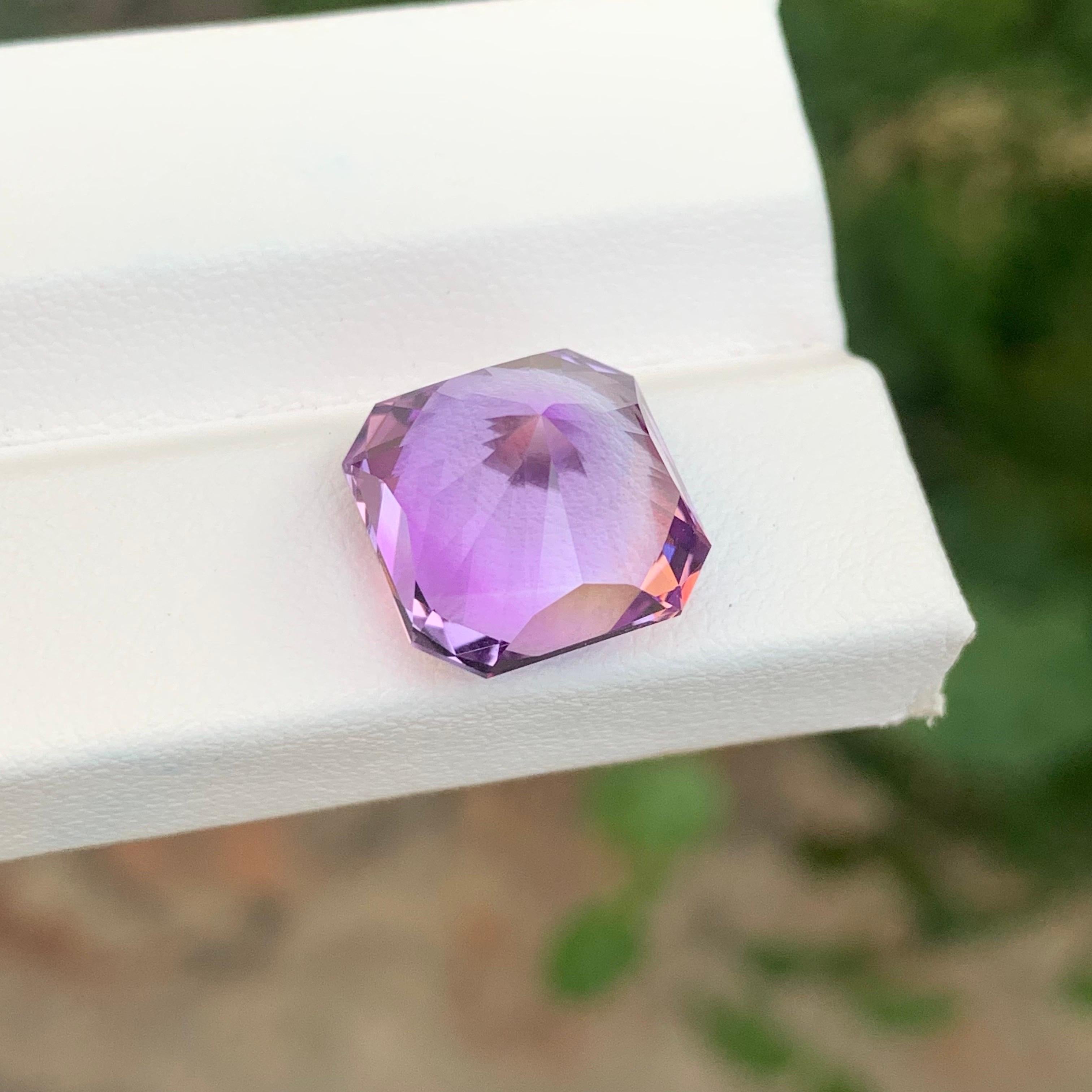9.95 Carat Natural Loose Amethyst Square Shape Gemstone For Sale 3