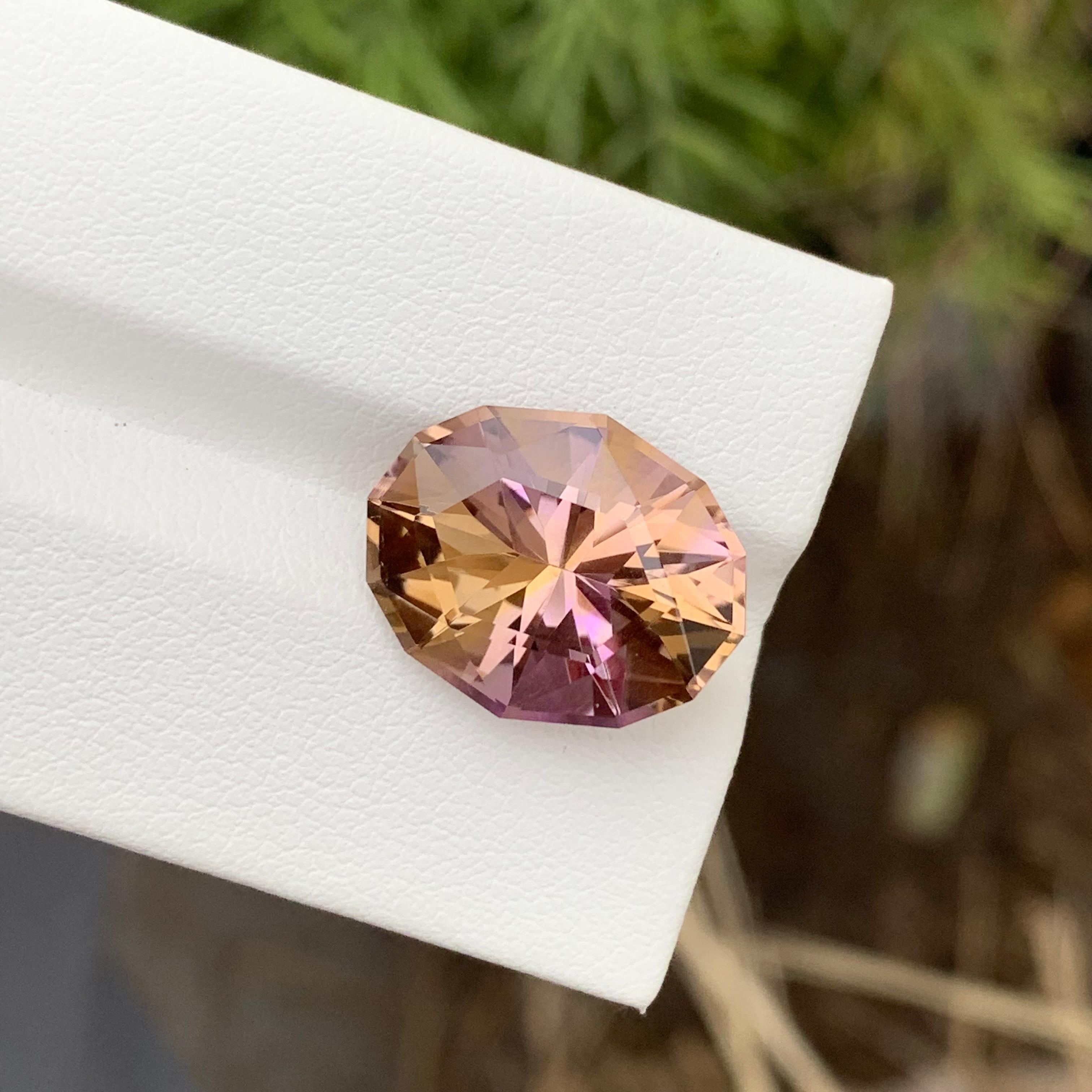 Arts and Crafts 9.95 Carat Natural Loose Ametrine Oval Shape Gem For Necklace For Sale