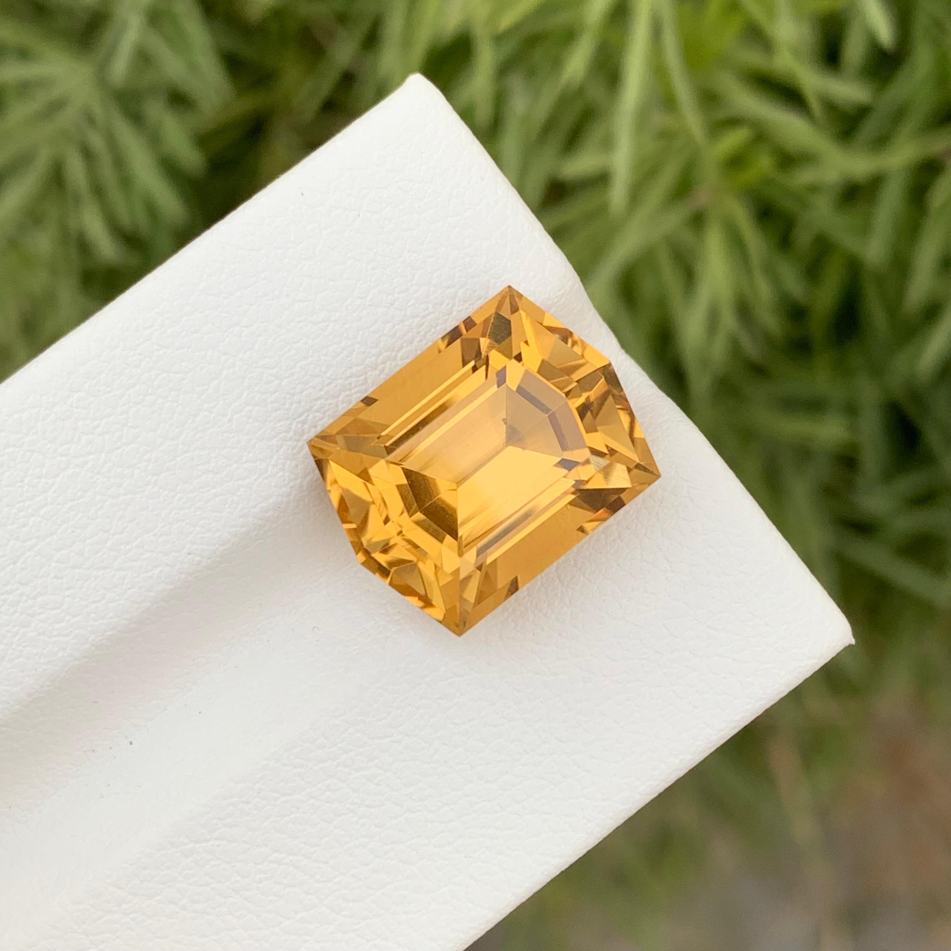 9.95 Carat Natural Loose Citrine Hexagon Cut Gem For Jewellery Making  For Sale 5