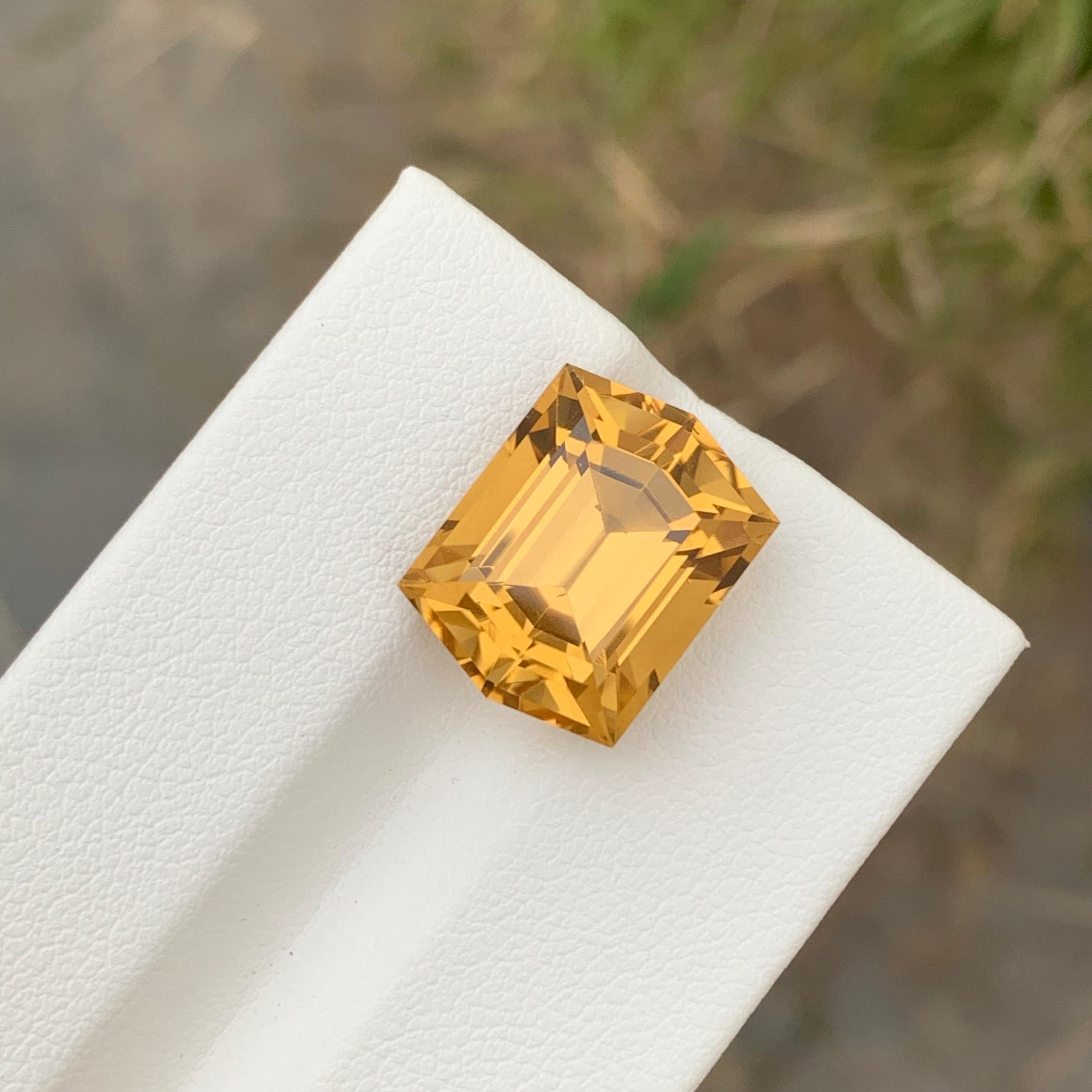 9.95 Carat Natural Loose Citrine Hexagon Cut Gem For Jewellery Making  For Sale 6