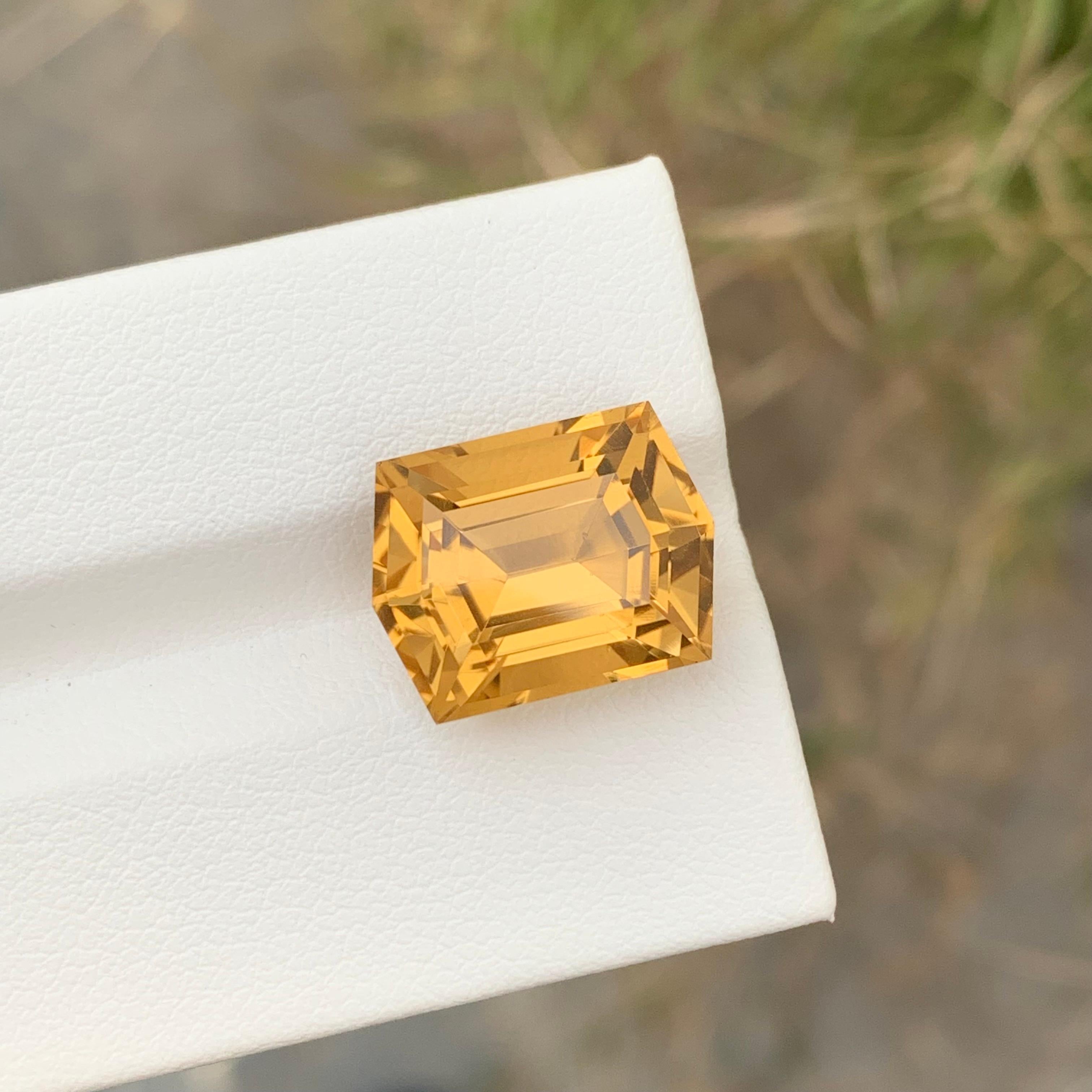 9.95 Carat Natural Loose Citrine Hexagon Cut Gem For Jewellery Making  For Sale 7