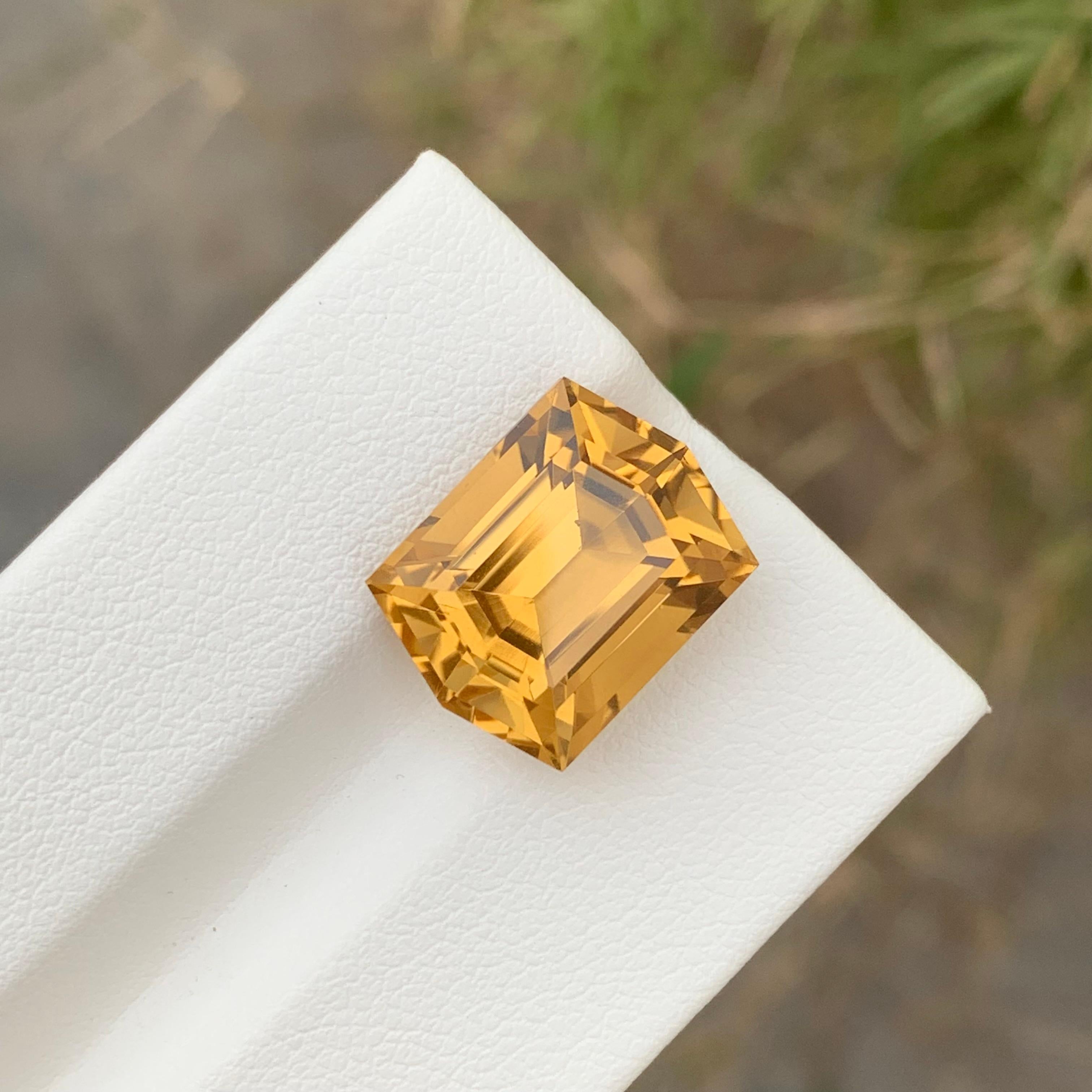 9.95 Carat Natural Loose Citrine Hexagon Cut Gem For Jewellery Making  For Sale 8