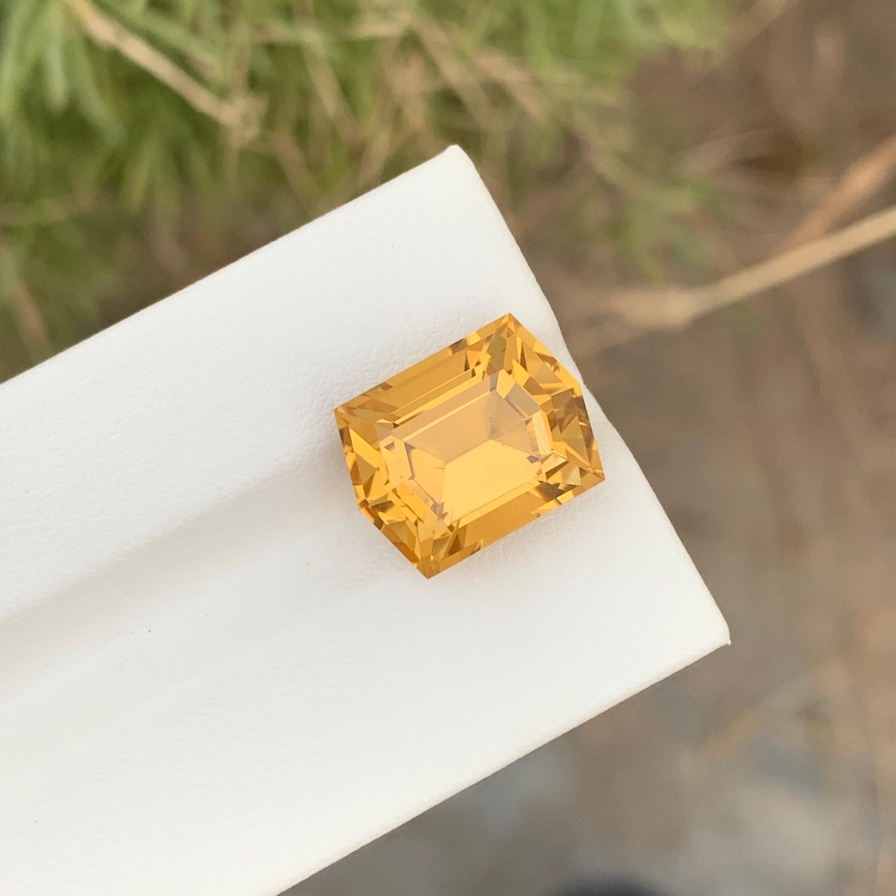 9.95 Carat Natural Loose Citrine Hexagon Cut Gem For Jewellery Making  For Sale 2