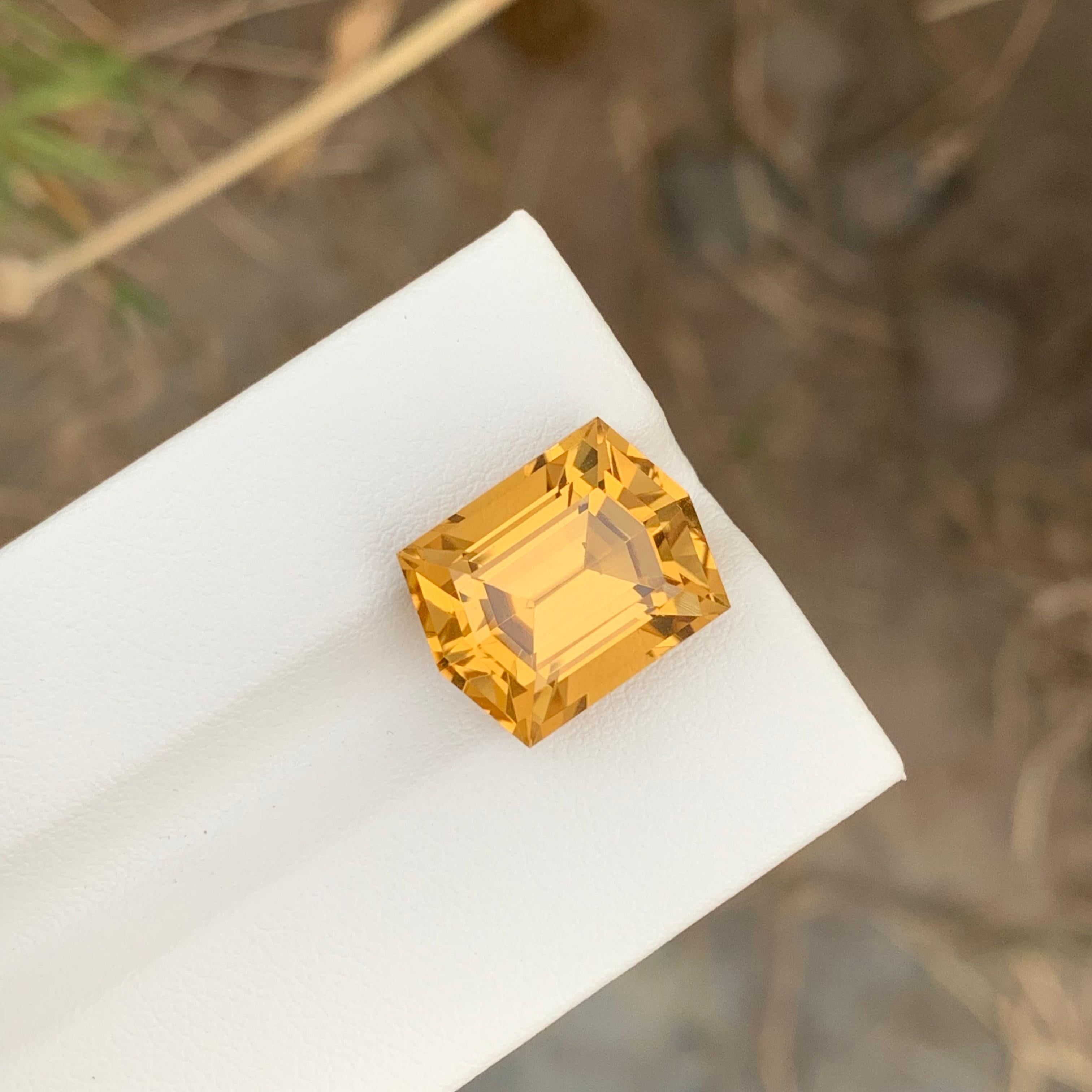 9.95 Carat Natural Loose Citrine Hexagon Cut Gem For Jewellery Making  For Sale 3
