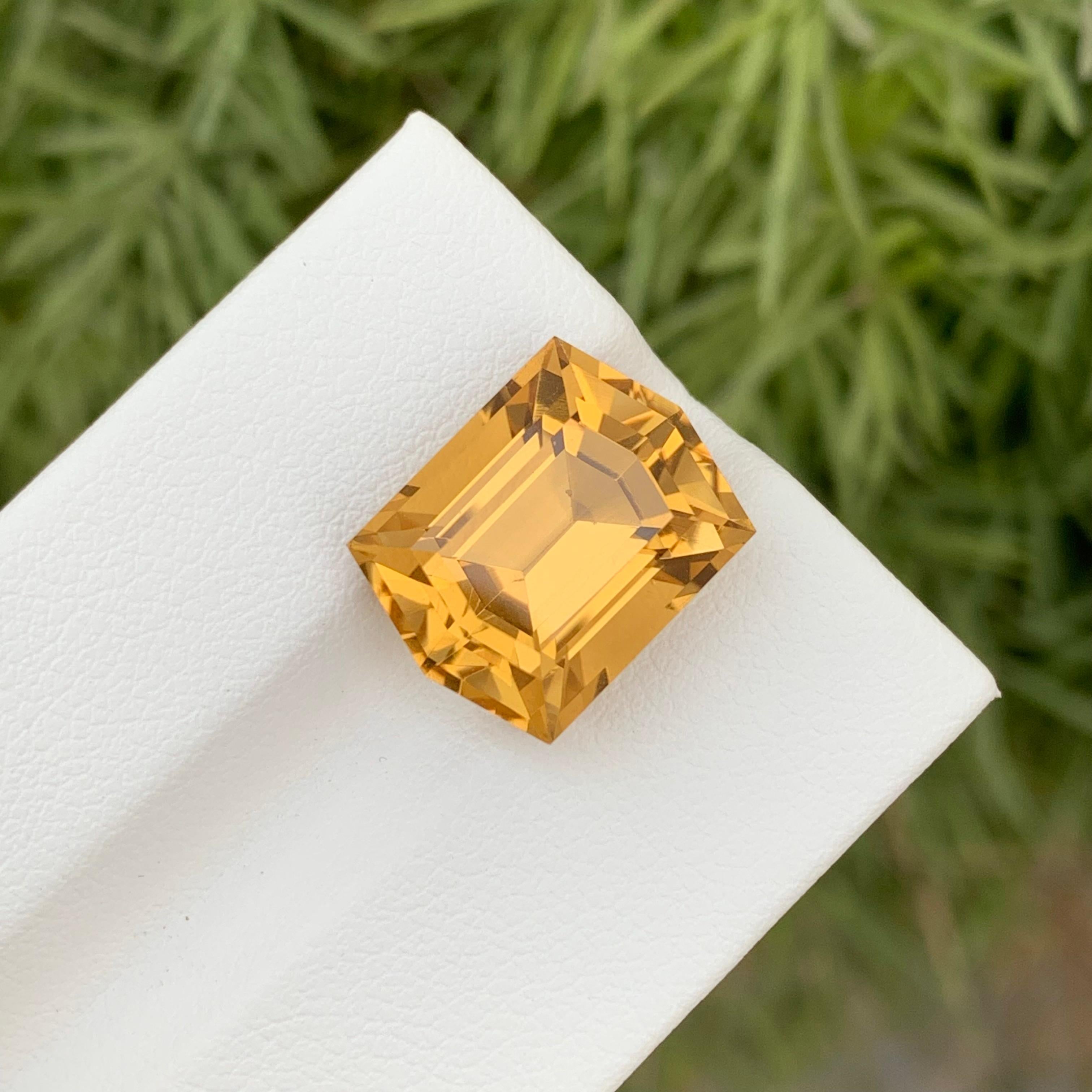 9.95 Carat Natural Loose Citrine Hexagon Cut Gem For Jewellery Making  For Sale 4