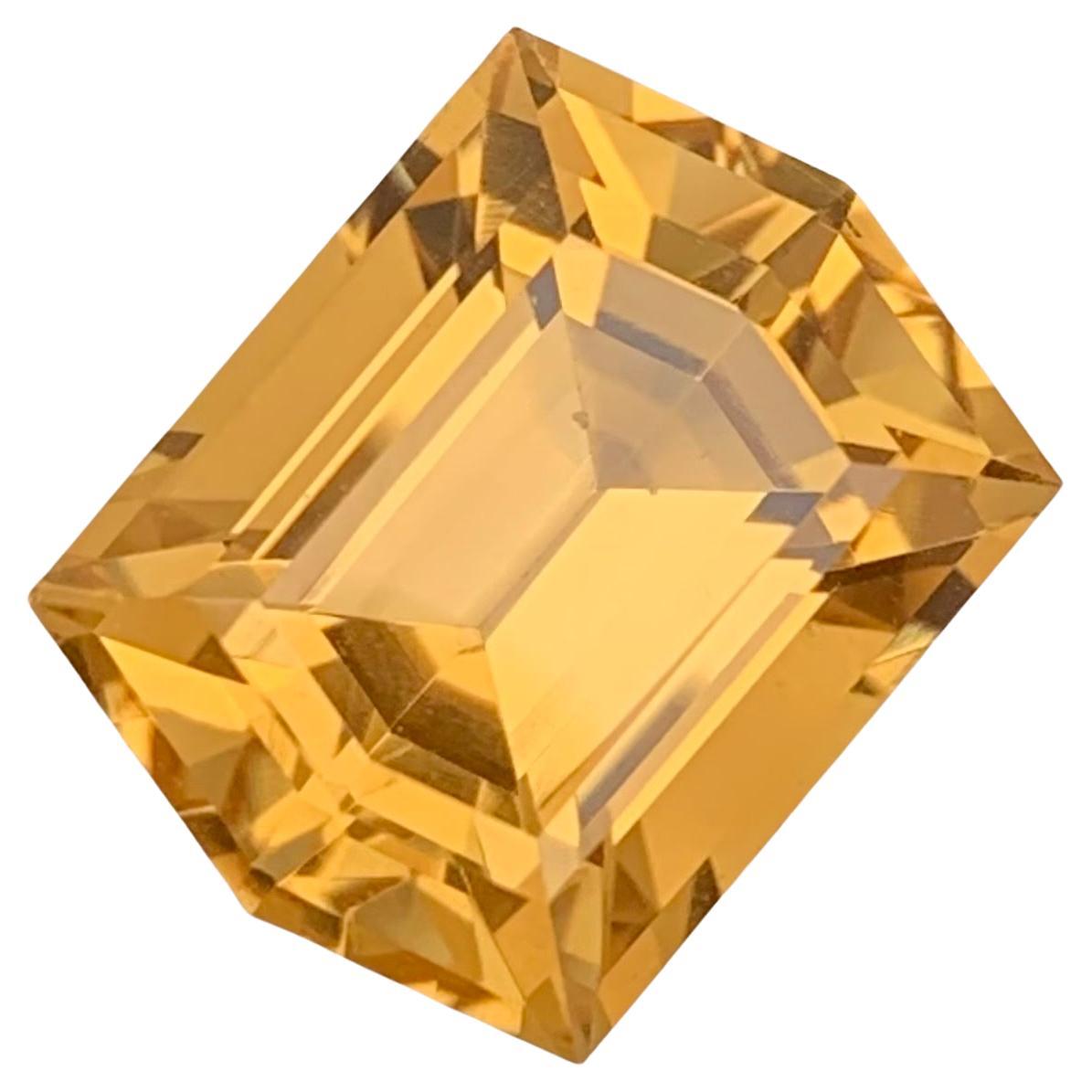 9.95 Carat Natural Loose Citrine Hexagon Cut Gem For Jewellery Making  For Sale