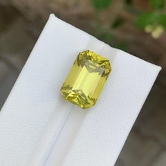 9.95 Carat Natural Loose Lemon Quartz Emerald Shape Gemstone