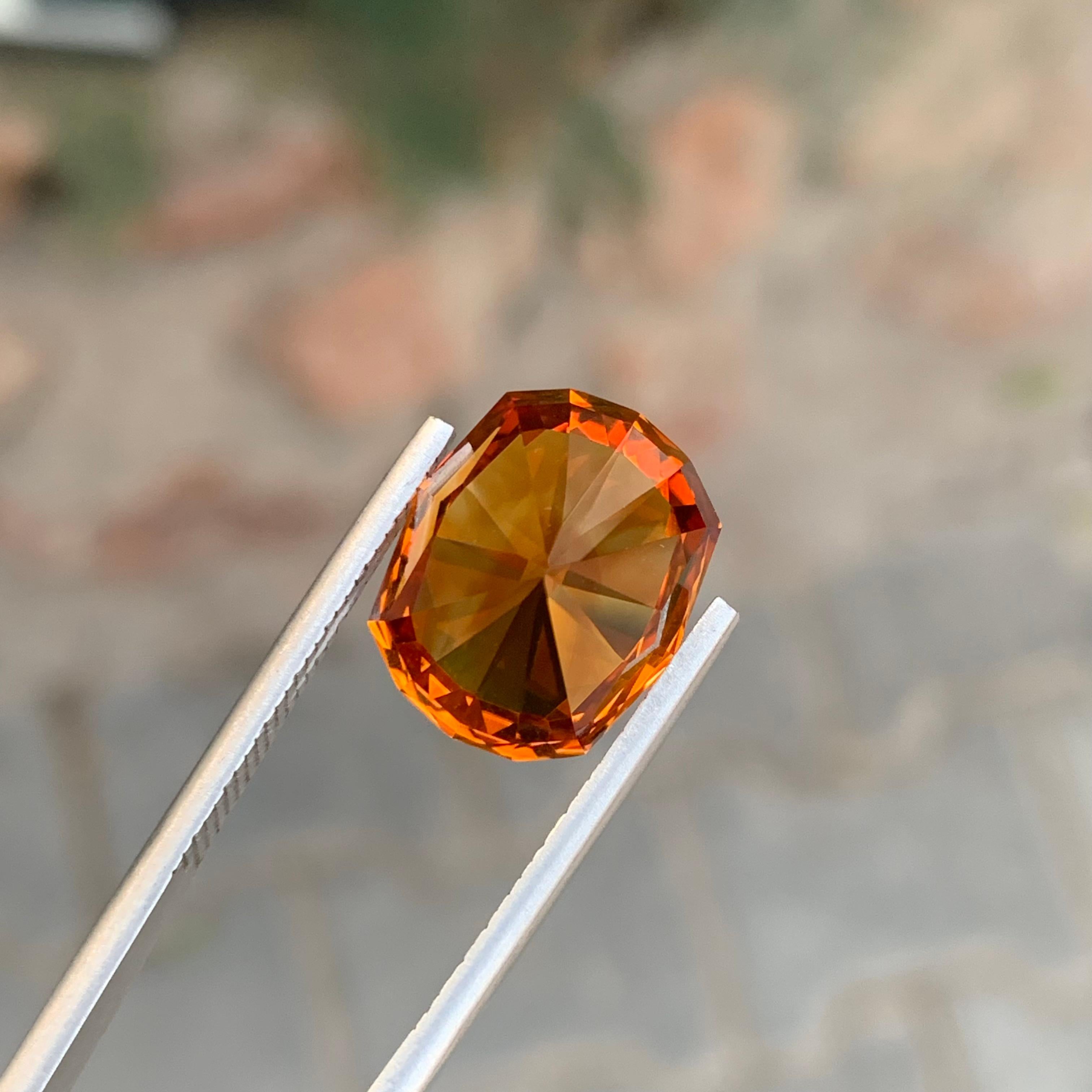 9.95 Quilates Gema Natural Suelta de Citrino de Madeira en Forma de Cojín en venta 4