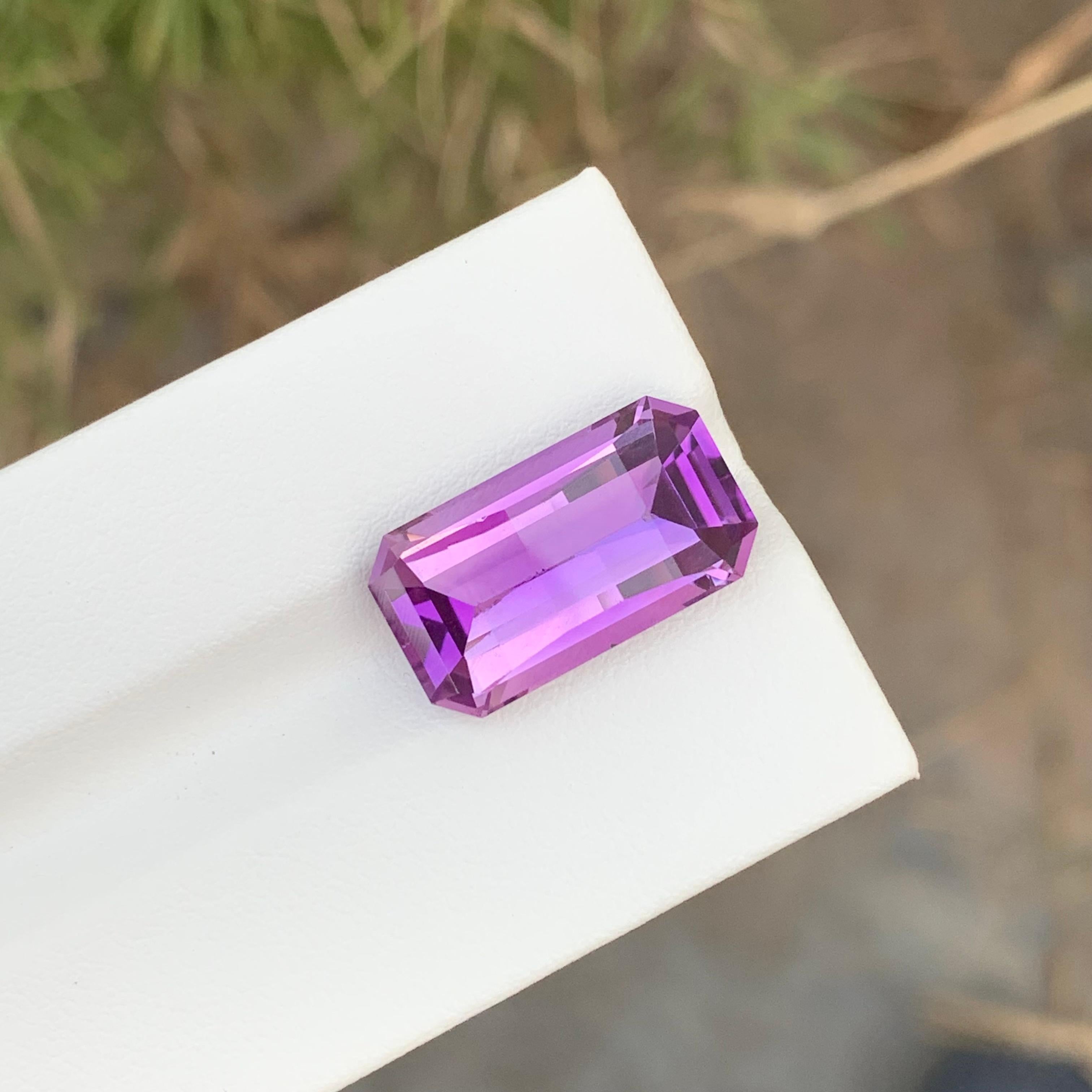 9.95 Carats Natural Loose Amethyst Pixelated Cut Gem For Necklace  For Sale 5