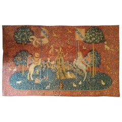 995 - Very Beautiful French Tapestry with Lady with Unicorn Design
