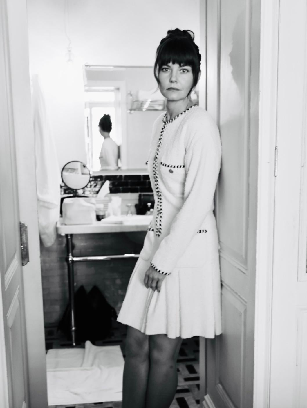 $9950 Chanel Spring/Summer 2021 White Black Tweed 21P Mini Dress 1
