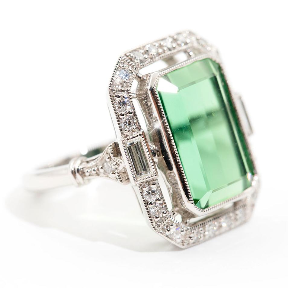 deco emerald cut ring