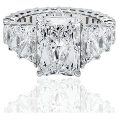 9.96 Carat Radiant Diamond Ring Brilliant White 14K White Gold