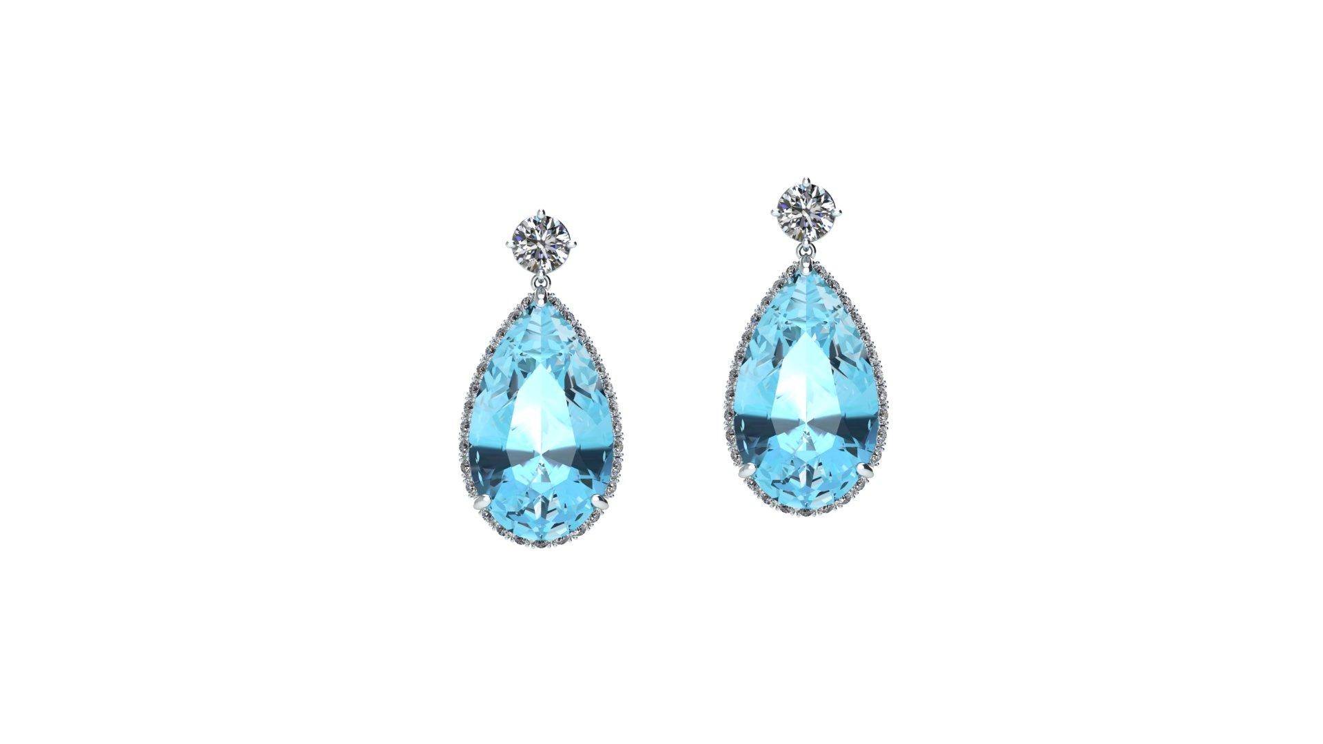 aquamarine dangling earrings