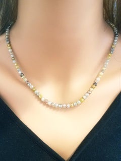 99.60 Carat Total Multi-Color Faceted Diamond in 14 Karat White Gold